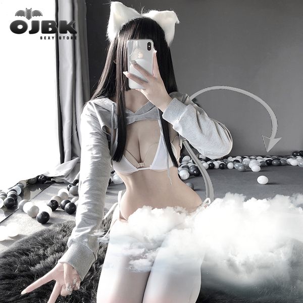 ojbk sweet japanese school girl grey role play costume open chest hooded pullover sweater bikini lingerie suit for women, Black;white
ojbk sweet japanese school girl grey role play costume open chest hooded pullover sweater bikini lingerie suit for women, Black;white