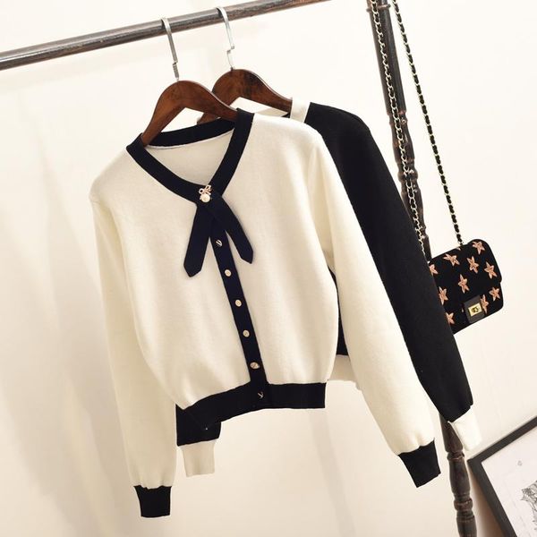 women's knits & tees 2021 spring autumn women cardigans sweater chic knitwear beading bow v-neck short full sleeve basic knit outwear, White
women's knits & tees 2021 spring autumn women cardigans sweater chic knitwear beading bow v-neck short full sleeve basic knit outwear, White
