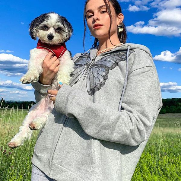 women's hoodies & sweatshirts y2k oversized butterfly graphic rhinestone zip up e-girl 90s streetwear diamond grey long jacket autumn d, Black
women's hoodies & sweatshirts y2k oversized butterfly graphic rhinestone zip up e-girl 90s streetwear diamond grey long jacket autumn d, Black