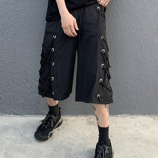 men's shorts drawstring hip hop braided belt cargo men streetwear loose short pants black oversized summer sport casual, White;black
men's shorts drawstring hip hop braided belt cargo men streetwear loose short pants black oversized summer sport casual, White;black
