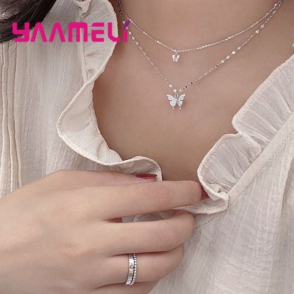 100% real 925 sterling silver double layer women neckalce brilliant crystal butterfly choker collar wedding engagement jewelry
100% real 925 sterling silver double layer women neckalce brilliant crystal butterfly choker collar wedding engagement jewelry