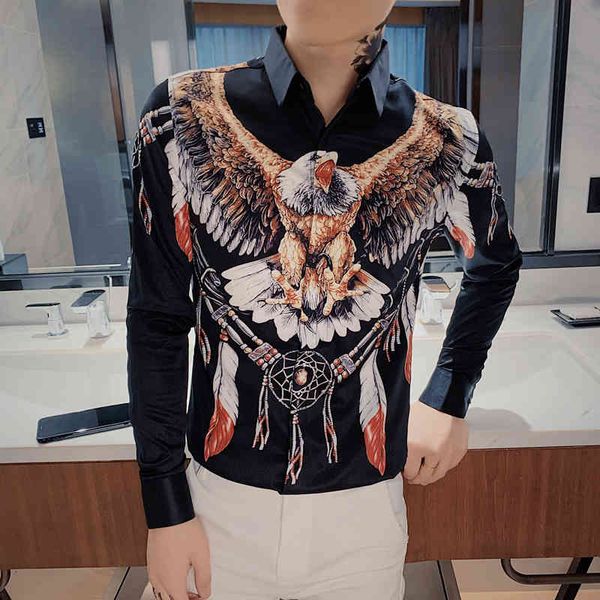 men's casual shirts ropa hombre coreano fino ajuste moda imprimir camisas dos homens de manga longa alta qualidade night club/formatura, White;black
men's casual shirts ropa hombre coreano fino ajuste moda imprimir camisas dos homens de manga longa alta qualidade night club/formatura, White;black