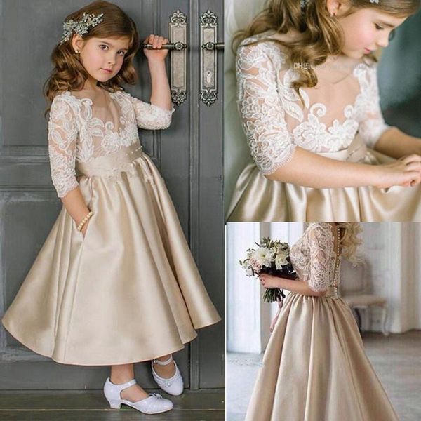 girl's dresses flower girls with half sleeve a line champagne satin white lace country wedding party dress for toddler kids wear, Red;yellow
girl's dresses flower girls with half sleeve a line champagne satin white lace country wedding party dress for toddler kids wear, Red;yellow