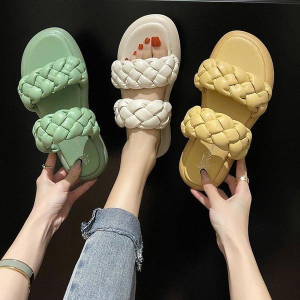 fashion women slippers summer weave ladies sandals shoes low open toe thick bottom outdoor slides causal female beach flip flops, Black
fashion women slippers summer weave ladies sandals shoes low open toe thick bottom outdoor slides causal female beach flip flops, Black