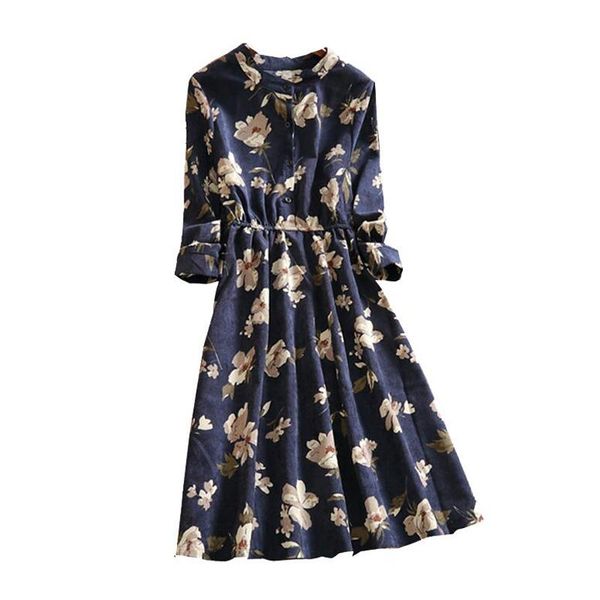 casual dresses spring autumn women dress elegant floral printed corduroy vestidos female long sleeve vintage, Black;gray
casual dresses spring autumn women dress elegant floral printed corduroy vestidos female long sleeve vintage, Black;gray