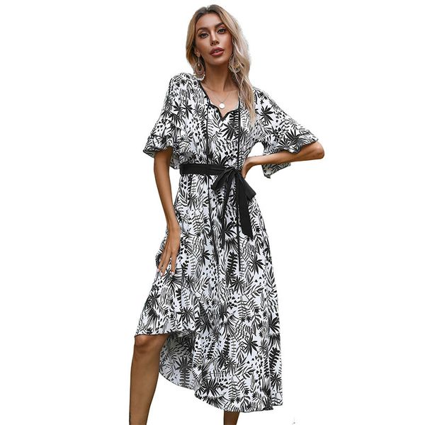 women's dresses summer 2021 chiffon print v-ne flared sleeve lace up for women, Black;gray
women's dresses summer 2021 chiffon print v-ne flared sleeve lace up for women, Black;gray