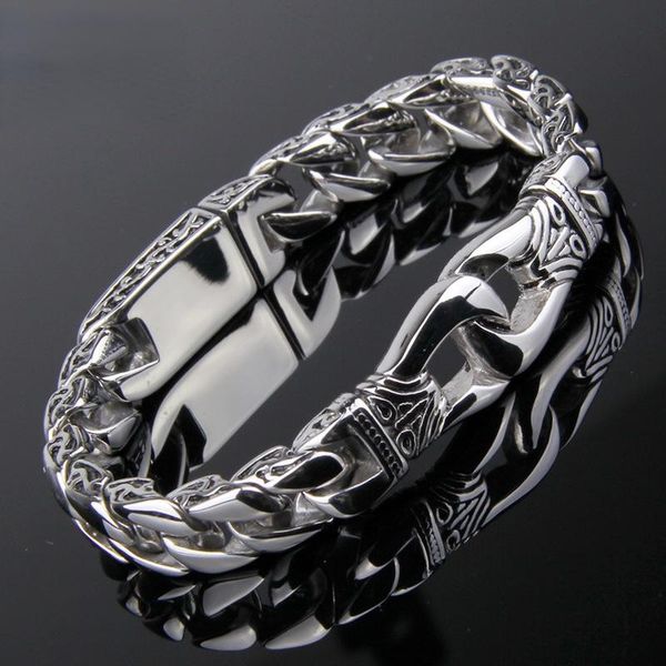 link, chain stainless steel jewelry wholesale retro men european and american fashion titanium bracelet, Black
link, chain stainless steel jewelry wholesale retro men european and american fashion titanium bracelet, Black