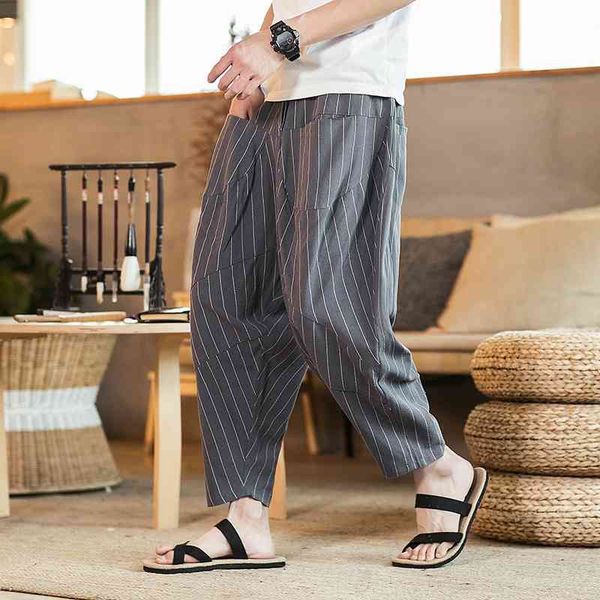 men's pants streetwear striped men summer wide leg man casual calf-length bloomers male baggy harem 5xl drop yrny, Black
men's pants streetwear striped men summer wide leg man casual calf-length bloomers male baggy harem 5xl drop yrny, Black