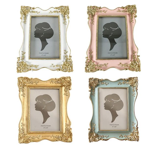 frames vintage resin picture frame retro po european style golden lace decor creative ornament 6inch white/pink/gold/green
frames vintage resin picture frame retro po european style golden lace decor creative ornament 6inch white/pink/gold/green