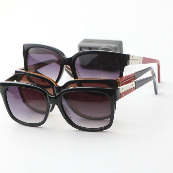 square black big frame men's simple fashion sunglasses with gradient brown lenses thick women's high-quality glasses, White;black
square black big frame men's simple fashion sunglasses with gradient brown lenses thick women's high-quality glasses, White;black