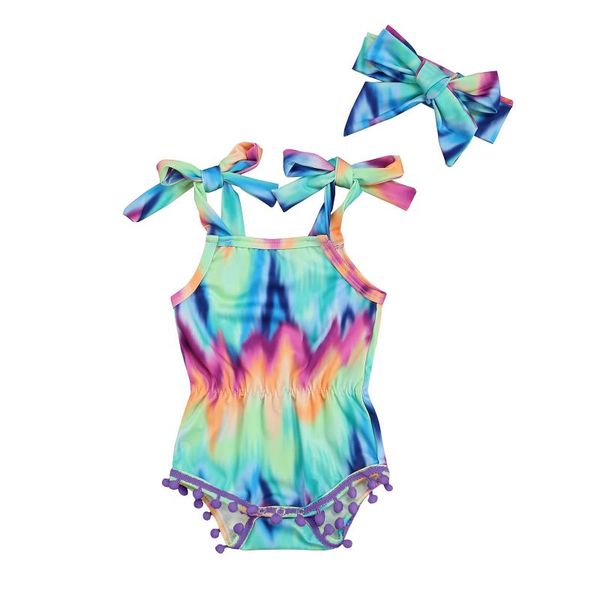 rompers baby girls romper+bow headband tie-dye print bright colors fur ball tassel summer clothing lace up bodysuits, Blue
rompers baby girls romper+bow headband tie-dye print bright colors fur ball tassel summer clothing lace up bodysuits, Blue