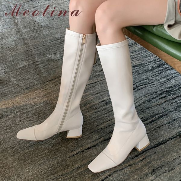 genuine leather mid heel knee high boots women shoes square toe zipper chunky heels stretch long female beige 40 210517, Black
genuine leather mid heel knee high boots women shoes square toe zipper chunky heels stretch long female beige 40 210517, Black