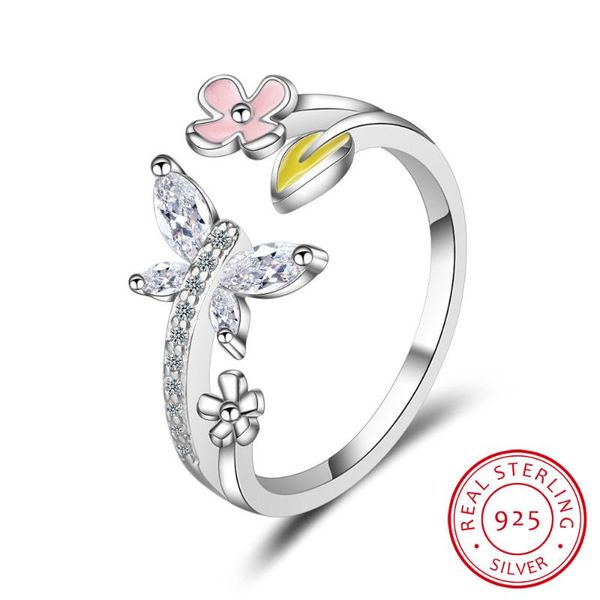 trendy 100% 925 sterling silver love of butterfly pink flower open rings for women wedding fine jewelry cluster, Golden;silver
trendy 100% 925 sterling silver love of butterfly pink flower open rings for women wedding fine jewelry cluster, Golden;silver
