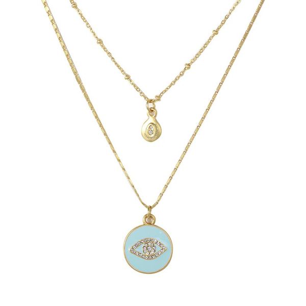pendant necklaces european and american jewelry niche design mint green enamel glaze devil's eye drilling eyes water droplets double ne, Silver
pendant necklaces european and american jewelry niche design mint green enamel glaze devil's eye drilling eyes water droplets double ne, Silver