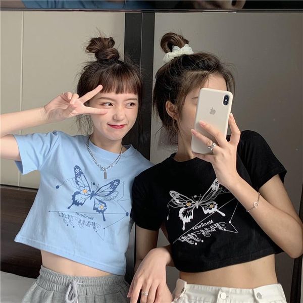 women's t-shirt women lady cartoon butterfly shirt clothes 2021 streetwear harajuku color tshirt short sleeve cotton hiphop, White
women's t-shirt women lady cartoon butterfly shirt clothes 2021 streetwear harajuku color tshirt short sleeve cotton hiphop, White