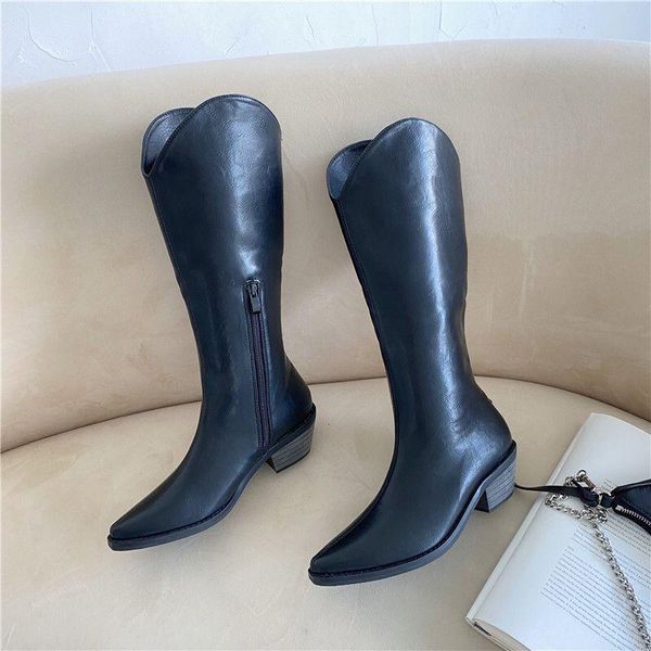 boots women women's pu leather long boot woman low heels ladies non slip female comfort shoes plus size cowboy, Black
boots women women's pu leather long boot woman low heels ladies non slip female comfort shoes plus size cowboy, Black