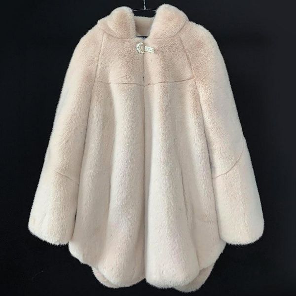 women's fur & faux 2021 winter imitation mink coat fashion mid-length loose outwear hooded large size thick warm jacket y278, Black
women's fur & faux 2021 winter imitation mink coat fashion mid-length loose outwear hooded large size thick warm jacket y278, Black