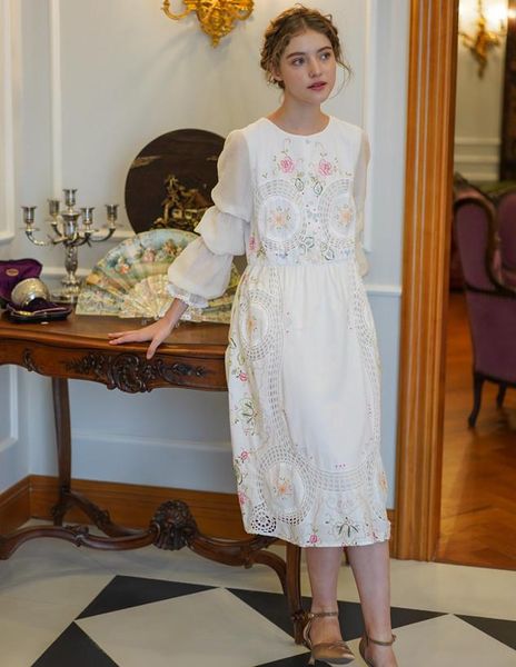 casual dresses spring women vintage elegant white cotton midi dress original design handmade limited edition antique crochet embroidered, Black;gray
casual dresses spring women vintage elegant white cotton midi dress original design handmade limited edition antique crochet embroidered, Black;gray