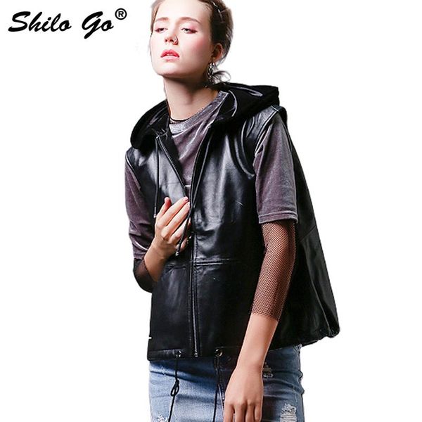 women's vests shilo go leather vest womens autumn fashion sheepskin genuine hooded concise loose zipper black sleeveless, Black;white
women's vests shilo go leather vest womens autumn fashion sheepskin genuine hooded concise loose zipper black sleeveless, Black;white