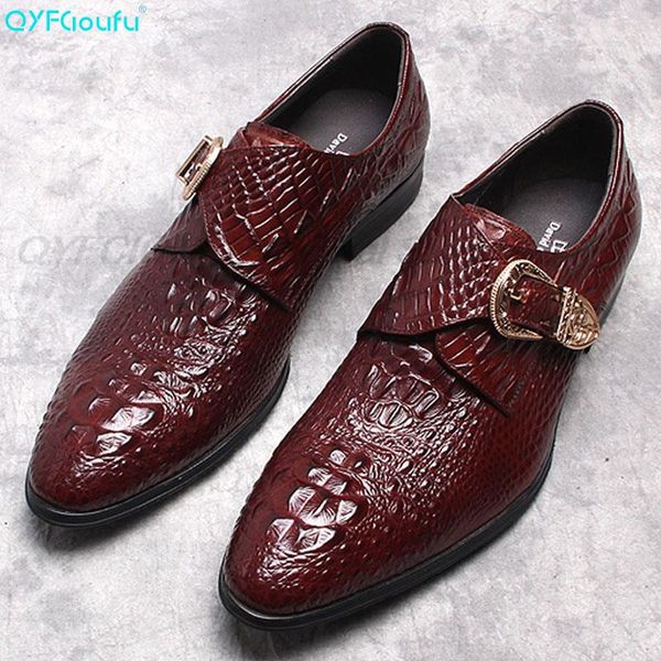 new fashion alligator pattern single monk strap formal shoes men pointed toe dress shoes breathable groom wedding shoe, Black
new fashion alligator pattern single monk strap formal shoes men pointed toe dress shoes breathable groom wedding shoe, Black