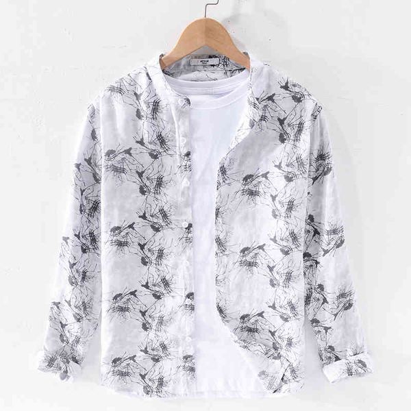 men's t-shirts summer style long sleeve stand collar 100% linen shirts brand casual for men fashion comfortable shirt mens camisa oect, White;black
men's t-shirts summer style long sleeve stand collar 100% linen shirts brand casual for men fashion comfortable shirt mens camisa oect, White;black