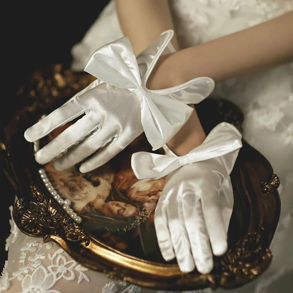 five fingers gloves women short full bow elegant white ivory satin bridal wedding prom party dancing accessories, Blue;gray
five fingers gloves women short full bow elegant white ivory satin bridal wedding prom party dancing accessories, Blue;gray
