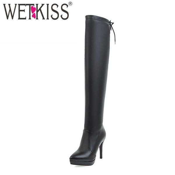 wetkiss ladies over the knee boots women high heels shoes winter pointed toe thigh high female footwear lace up 32-43 210630, Black
wetkiss ladies over the knee boots women high heels shoes winter pointed toe thigh high female footwear lace up 32-43 210630, Black