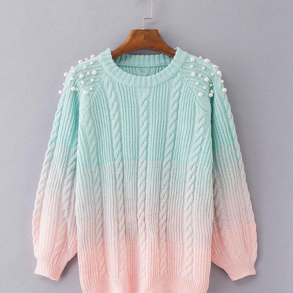 women's sweaters 2021 cross-border style knitted long sweater europe and the united states twist nail bead loose big yards pullovers zy, White;black
women's sweaters 2021 cross-border style knitted long sweater europe and the united states twist nail bead loose big yards pullovers zy, White;black