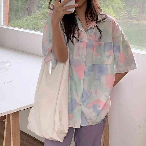 women's blouses & shirts femme high street printed oversize gentle short sleeves dying ol students casual summer brief outwea, White
women's blouses & shirts femme high street printed oversize gentle short sleeves dying ol students casual summer brief outwea, White