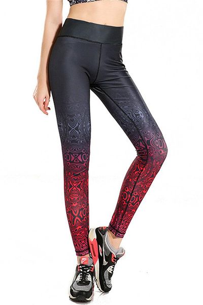 women's leggings women gradient water ripple exercise quick drying ankle length energy pants trousers ropa mujer, Black
women's leggings women gradient water ripple exercise quick drying ankle length energy pants trousers ropa mujer, Black