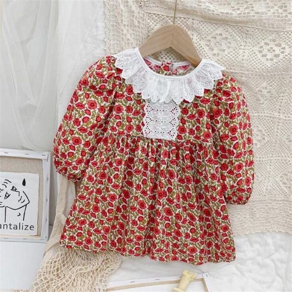 girl's dresses baby girls autumn winter dress long sleeve lace collar floral princess korean style infant clothing kawaii kids vestidos, Red;yellow
girl's dresses baby girls autumn winter dress long sleeve lace collar floral princess korean style infant clothing kawaii kids vestidos, Red;yellow