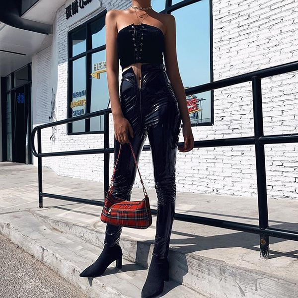 women's pants & capris tight stretch women black leather ladies raised buttocks peach hips slimming with zipper pencil pant, Black;white
women's pants & capris tight stretch women black leather ladies raised buttocks peach hips slimming with zipper pencil pant, Black;white