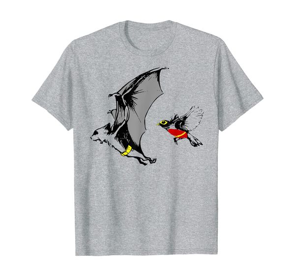 "bat and robin" funny super hero spoof t-shirt, White;black 
"bat and robin" funny super hero spoof t-shirt, White;black