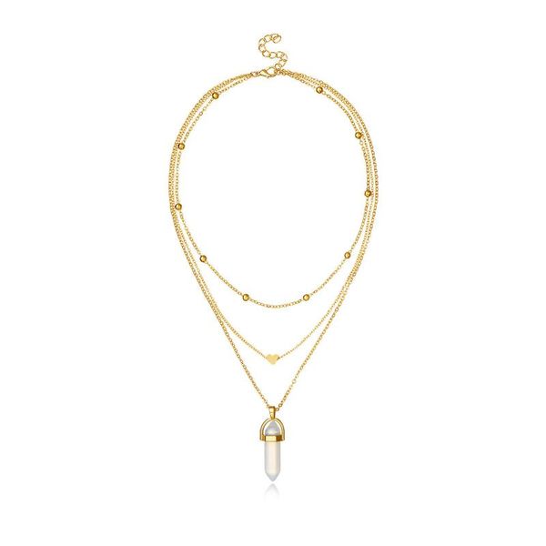 chains the creative jewelry fashion and personality of three layers six angle bead chain pendant peach heart necklace, Silver
chains the creative jewelry fashion and personality of three layers six angle bead chain pendant peach heart necklace, Silver