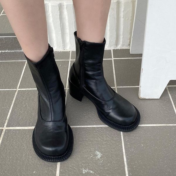 boots vintage casual ankle women shoes genuine leather retro high heels ladies female booties, Black
boots vintage casual ankle women shoes genuine leather retro high heels ladies female booties, Black