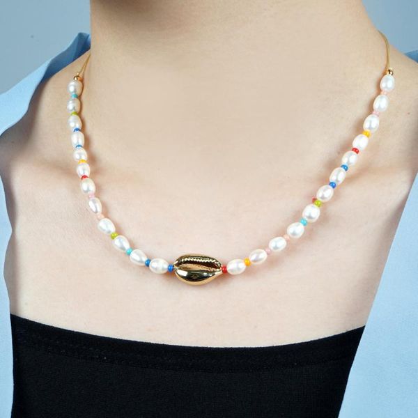 chains european bohemian beach wind rainbow pearls natural freshwater pearl gold shell lady necklace, Silver
chains european bohemian beach wind rainbow pearls natural freshwater pearl gold shell lady necklace, Silver