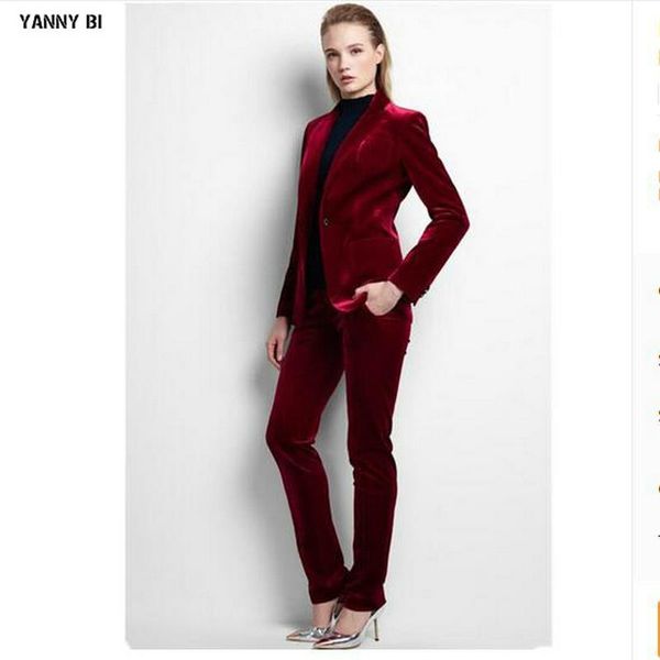 pants suit women custom business lady suits ol attire winter velvet western style long-sleeved women's two piece, White
pants suit women custom business lady suits ol attire winter velvet western style long-sleeved women's two piece, White