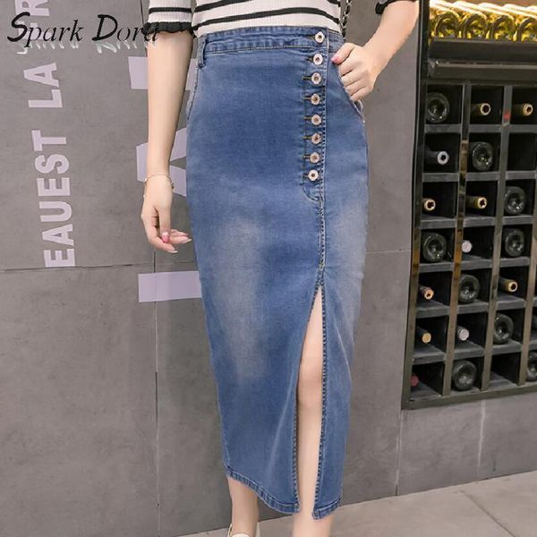 skirts sparkdora fashion women high waist long double-breasted split package hip slim elasticity pencil denim skirt, Black
skirts sparkdora fashion women high waist long double-breasted split package hip slim elasticity pencil denim skirt, Black