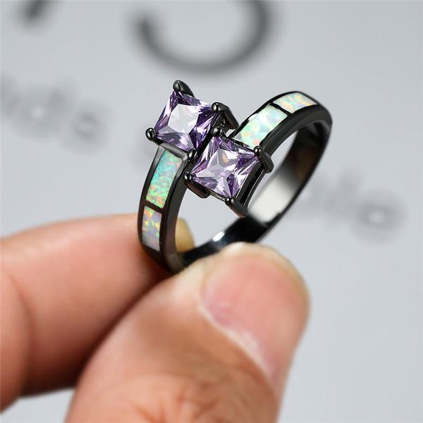 wedding rings purple crystal square small stone ring white fire opal engagement vintage black gold for women party jewelry, Slivery;golden
wedding rings purple crystal square small stone ring white fire opal engagement vintage black gold for women party jewelry, Slivery;golden