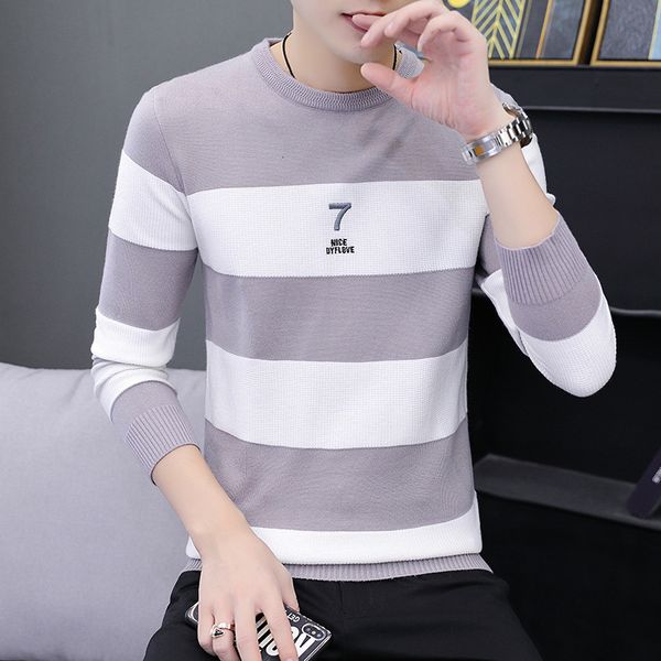 sweater knit men's live goods t shirt stripe round neck pullover ted backing fashion 99, White;black
sweater knit men's live goods t shirt stripe round neck pullover ted backing fashion 99, White;black