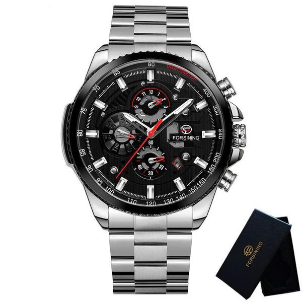 forsining men wristwatch sport automatic mechanical male clock steel skeleton waterproof man watch 033, Slivery;brown
forsining men wristwatch sport automatic mechanical male clock steel skeleton waterproof man watch 033, Slivery;brown