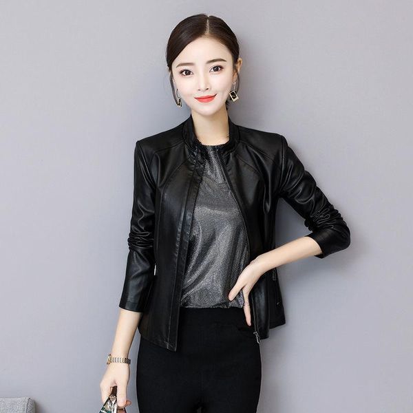 women's leather & faux 2021 autumn jacket women slim motorcycle biker black pu coat female single-breasted x523
women's leather & faux 2021 autumn jacket women slim motorcycle biker black pu coat female single-breasted x523