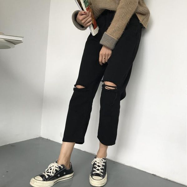 black pierced jeans women's loose straight tube high waist size fat sister wide legs slim radish pants tide, Blue
black pierced jeans women's loose straight tube high waist size fat sister wide legs slim radish pants tide, Blue