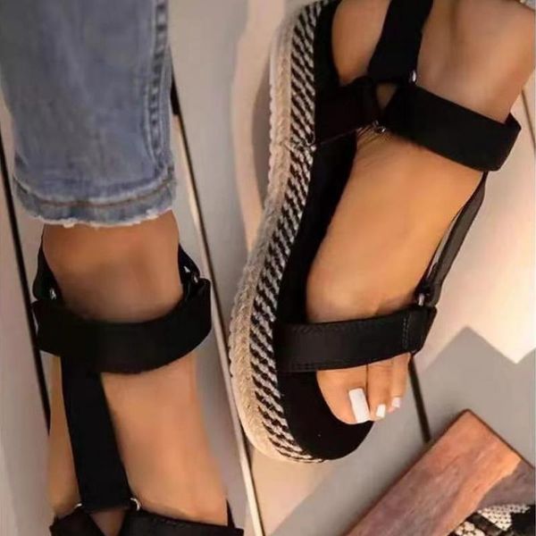 sandals 2021 summer women's platform open legs thick bottom flat large ladies casual rainbow color shoes sandalwood, Black
sandals 2021 summer women's platform open legs thick bottom flat large ladies casual rainbow color shoes sandalwood, Black