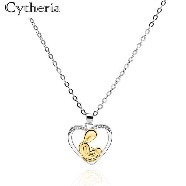 pendant necklaces trendy mum love heart design mother holding baby crystal rhinestone necklace for women mother's day gifts, Silver
pendant necklaces trendy mum love heart design mother holding baby crystal rhinestone necklace for women mother's day gifts, Silver