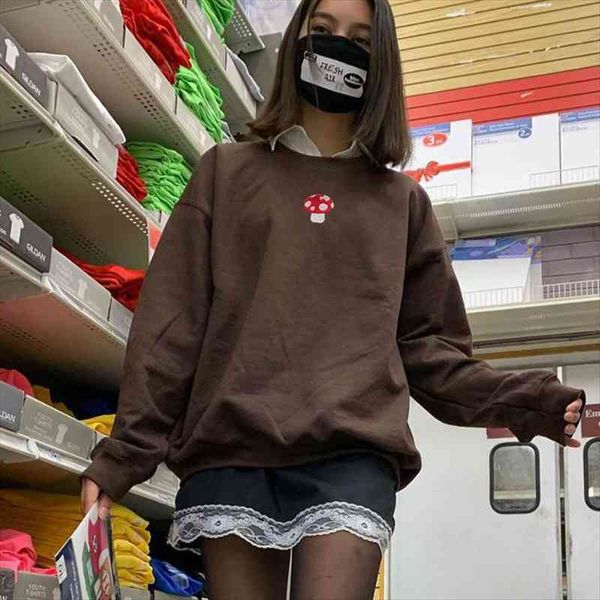 spring fashion women sweatshirt casual long sleeve mushroom embroidery casual round neck loose slim pullover sweatshirt, Black
spring fashion women sweatshirt casual long sleeve mushroom embroidery casual round neck loose slim pullover sweatshirt, Black