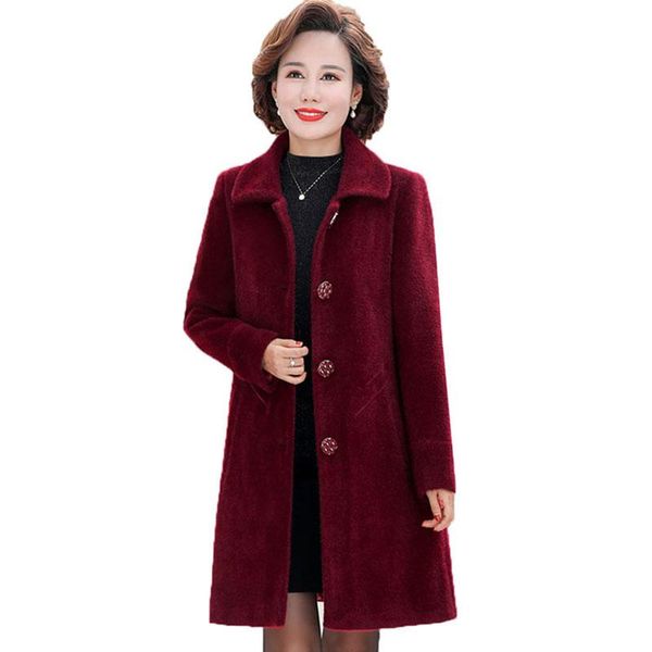 women's wool & blends mink fleece jacket middle-aged elderly mothers woolen coats mid-length autumn winter thick keep warm coat outwear, Black
women's wool & blends mink fleece jacket middle-aged elderly mothers woolen coats mid-length autumn winter thick keep warm coat outwear, Black