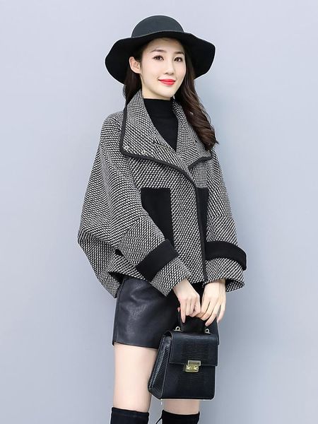 women's wool & blends fy.yiyi autumn winter coat bat sleeve fashion vintage female jackets lapel short chic ol elegant overcoat 2021, Black
women's wool & blends fy.yiyi autumn winter coat bat sleeve fashion vintage female jackets lapel short chic ol elegant overcoat 2021, Black