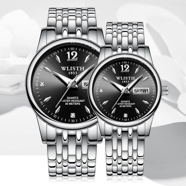 wristwatches wlith 2021 stainless steel waterproof dual calendar luminous couple watch men's and women's formal reloj hombre, Slivery;brown
wristwatches wlith 2021 stainless steel waterproof dual calendar luminous couple watch men's and women's formal reloj hombre, Slivery;brown