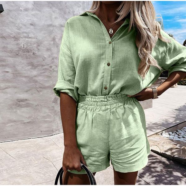 women's tracksuits women shorts set cotton solid oversize ladies suit single-breasted shirt and elastic waist trousers summer loose cas, Gray
women's tracksuits women shorts set cotton solid oversize ladies suit single-breasted shirt and elastic waist trousers summer loose cas, Gray